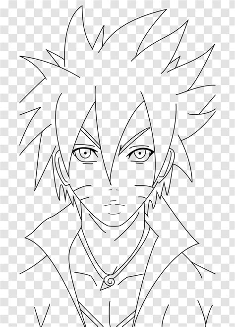 Boruto Uzumaki Line Art Drawing Work Of Monochrome How To Draw