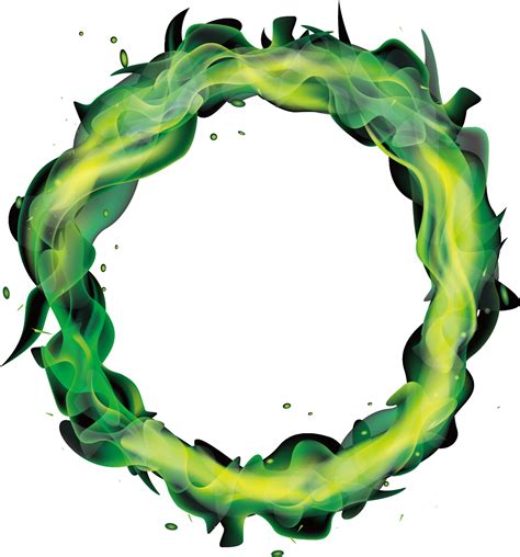 Green Flame - Vector painted green flames png download - 1280*1373 png image