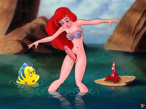 Rule 34 1futa 2boys Ariel Bottomless Breasts Cleavage Curvy Disney