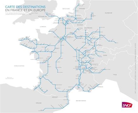 Tgv Train Route Map And Destinations In France Map Of Tgv Train Routes