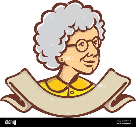 Retro Style Illustration Of Bust Of A Grandmother Granny Nanny Or A