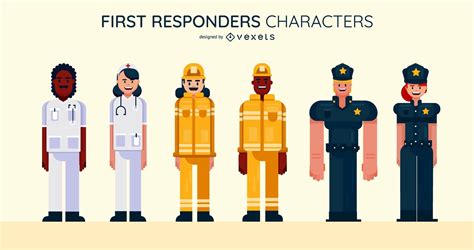First Responders Character Set Vector Download