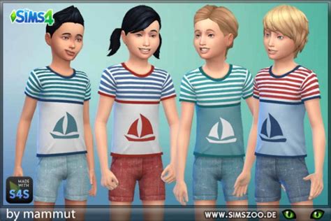 Blackys Sims 4 Zoo Shirt And Shorts Maritim By Mammut Sims 4 Downloads