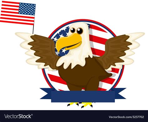 Bald Eagle American Flag Cartoon Bald Eagle In An