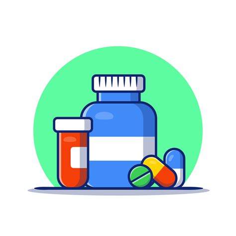 Medicine And Pills Cartoon Vector Icon Illustration Medical Healthy Icon Concept Isolated