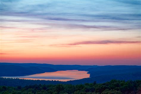Sunset Transition Quabbin Reservoir Massachusetts Michael Backunas