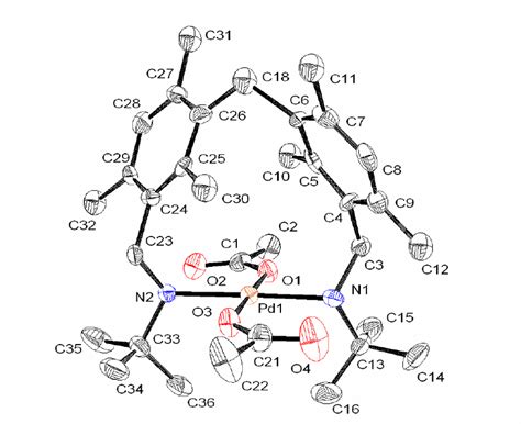 Structure Moléculaire Du Complexe 11 Les Atomes Dhydrogène Sont Omis Download Scientific