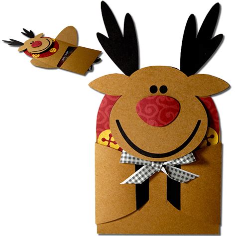 Jmrush Designs Reindeer Hug Gift Card Holder
