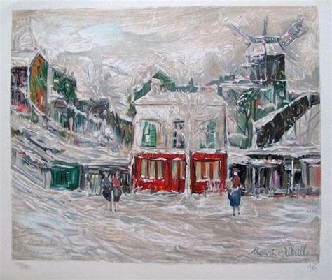 Maurice Utrillo Winter In Montmartre Hand Signed Limited