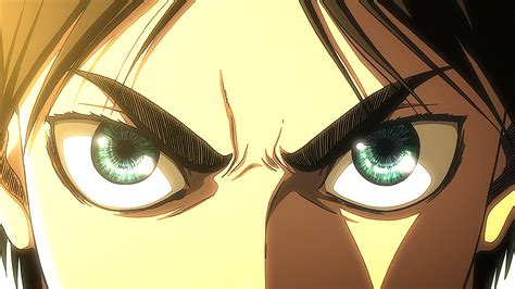Anime Rage Eyes Eren Eyes Wallpaper Yeager Titan Attack Gaze Green