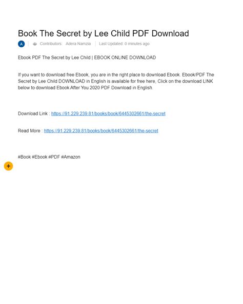Book The Secret By Lee Child Pdf Download Ai Powered Online Docs