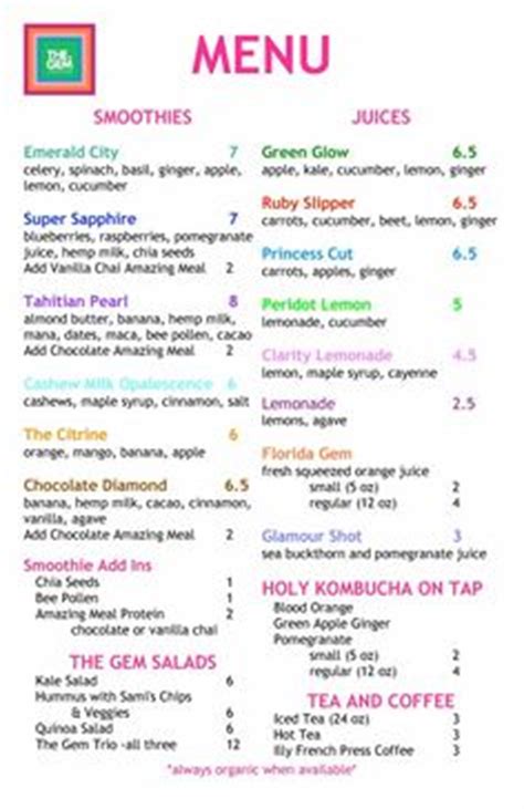 Since smoothies are full of fresh fruits, vegetables, and protein — the options are endless. Whole Foods Juicing/Smoothie Menu | Juicing | Grub ...