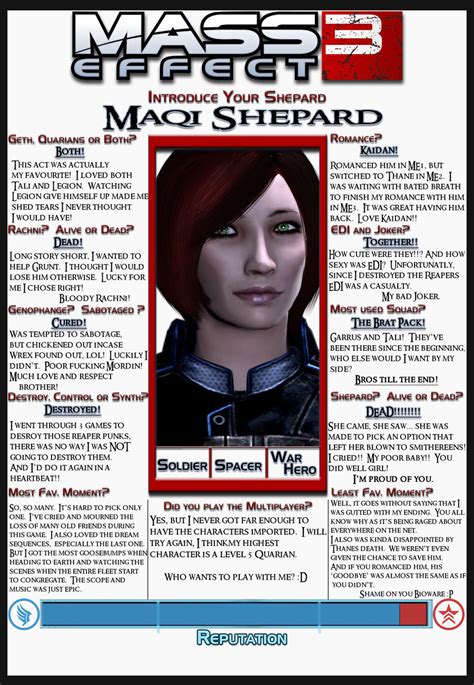 Mass Effect 3 Simple Shepard Meme Maqi By Maqeurious On Deviantart