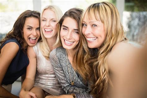 Group Of Beautiful Women Having Fun Stock Image Image Of Hair Indoors