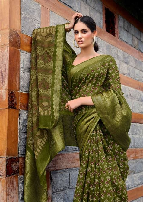 sr sarees the meera linen with fancy printed regular wear saree collection at wholesale rate