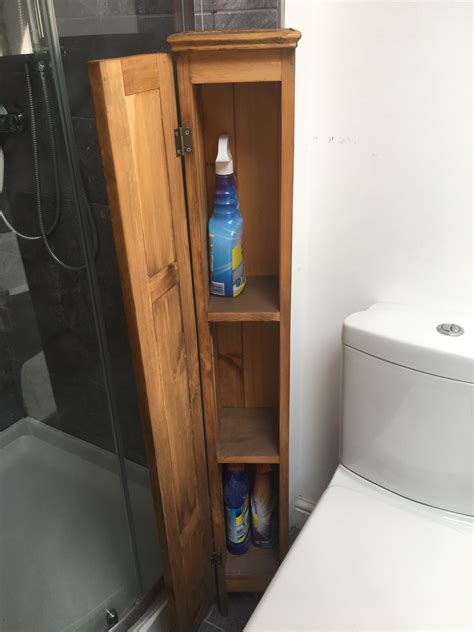 Tall Slim Wooden Bathroom Cabinet Etsy