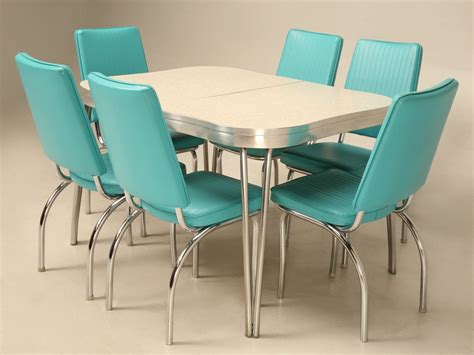 Take A Leap Back In Time With This Chrome Brushed Aluminium Vinyl And Formica Retro Dinette