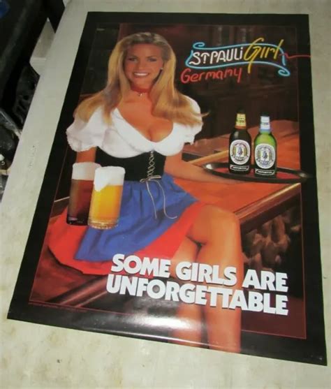 vintage 1997 st pauli girl germany beer poster some girls are unforgettable nos 28 00 picclick