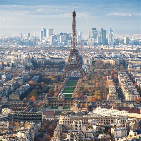 Above View Of Eiffel Tower And Champ De Mars Stock Image Image Of