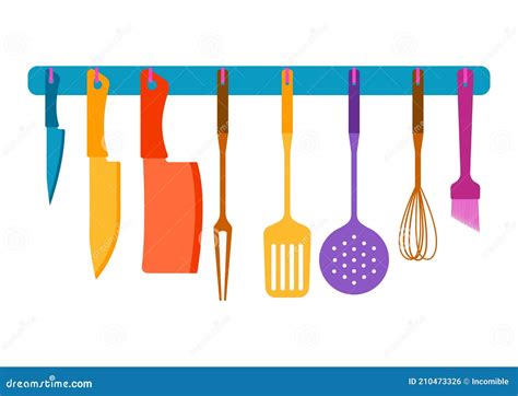 Illustration With Kitchen Utensils Stock Vector Illustration Of