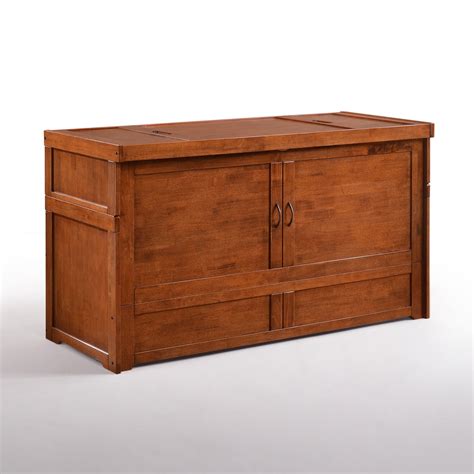 When the bed is in use, the cabinet serves as a headboard. Sleep Chest Cabinet Bed Cherry | Sleepworks