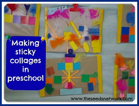 Making Sticky Collages In Preschool Preschool Arts And Crafts