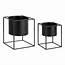 Kate And Laurel Fitch Modern Metal Freestanding Planters Set Of 2 