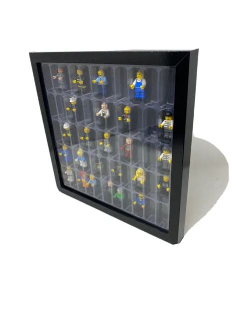 55 Minifigures Black Wall Mounted Display Case Shadowbox 3300 Picclick