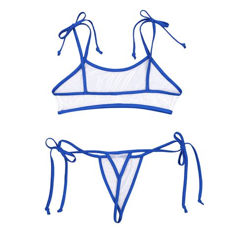 Buy Womens Swimwear Mesh See Through Bathing Suit Micro Bra G String