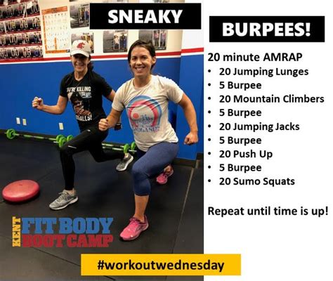 Sneaky Burpees Travel Workout Wednesday Workout Boot Camp Workout