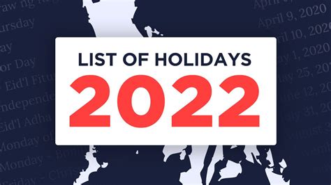 List Philippine Holidays For 2022