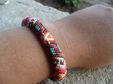 Peyote Stitch Beaded Bracelet Native American Beadwork Etsy