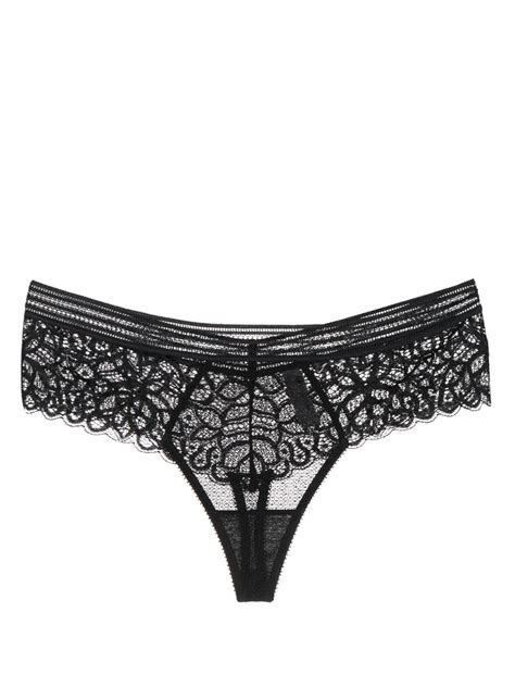 wacoal raffine floral lace thong in black lyst