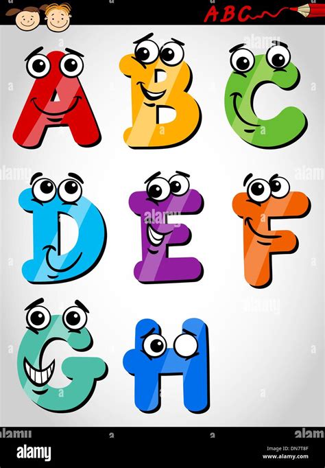 Funny Letters Alphabet Cartoon Illustration Stock Vector Image And Art