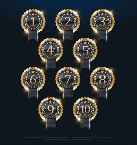 Premium Vector Award Golden Label 1st 2nd 3rd 4th 5th 6th 7th