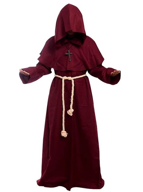 Friar Medieval Hooded Monk Renaissance Priest Robe Costume Cosplay Ebay