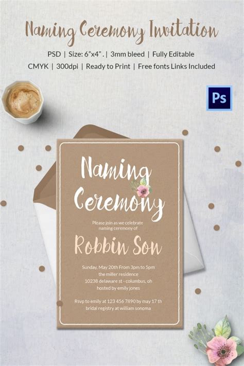 37 Naming Ceremony Invitations Free Psd Pdf Format Download Free