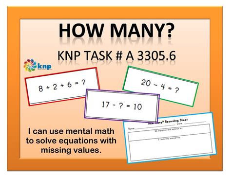 How Many Use Mental Math To Solve Equations With Missing Values
