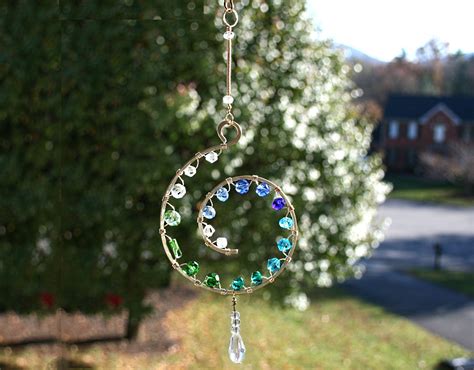 Crystal Suncatcher For Windows Bead Sun Catcher Wire Wrapped Etsy