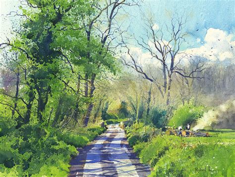 Spring Clearing Watercolor Painting Techniques Watercolor Landscape
