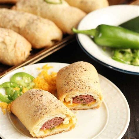 Jalapeno Pork Sausage Wrapped In Sweet Kolache Dough With Spicy