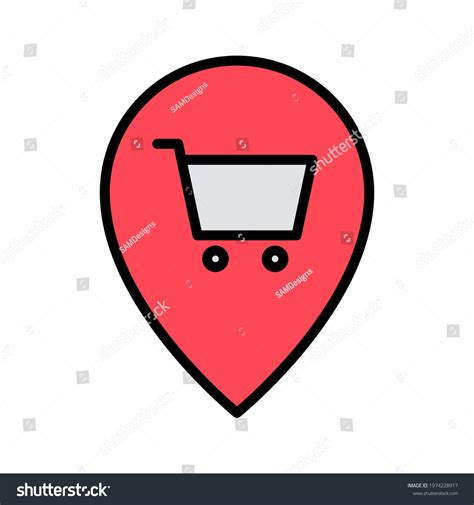 Pin Shop Shopping Cart Icon Vector Stock Vector Royalty Free