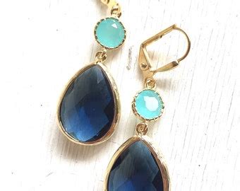 Turquoise Mint Dangle Earrings In Gold Drop By Rusticgem On Etsy