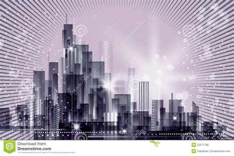 City Landscape At Night Stock Vector Illustration Of Dark 22571786