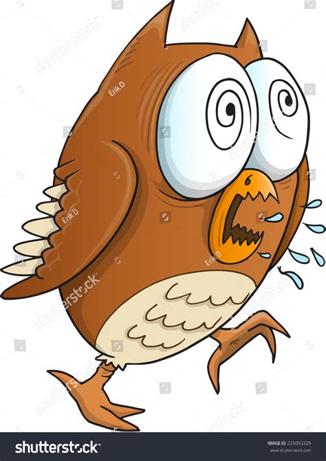 Insane Crazy Owl Vector Illustration Art Stock Vector Royalty Free