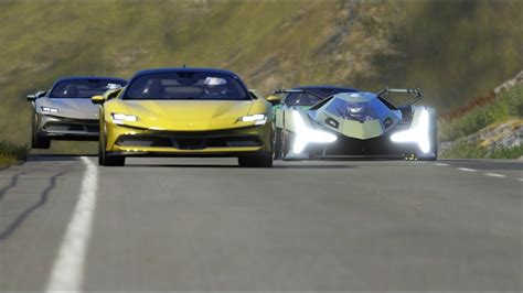 Lamborghini V12 Vision Gt Vs Ferrari Sf90 Stradale At Highlands