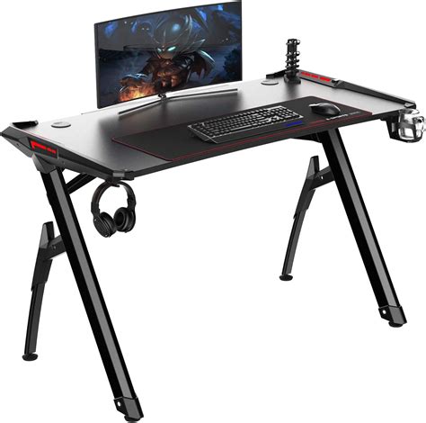 Sogespower Ergonomic Gaming Desk Rgb Led Lights R3 Pro 47 Inches Modern