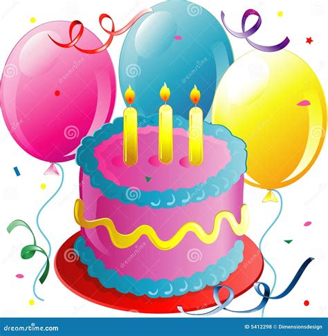Balloons And Cake Stock Vector Illustration Of Celebrate 5412298
