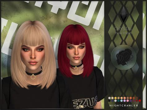 The Sims Resource Crystal Hair By Nightcrawler Sims Sims 4 Hairs