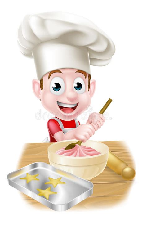 Little Cartoon Boy Baking Stock Vector Illustration Of Male 67631828
